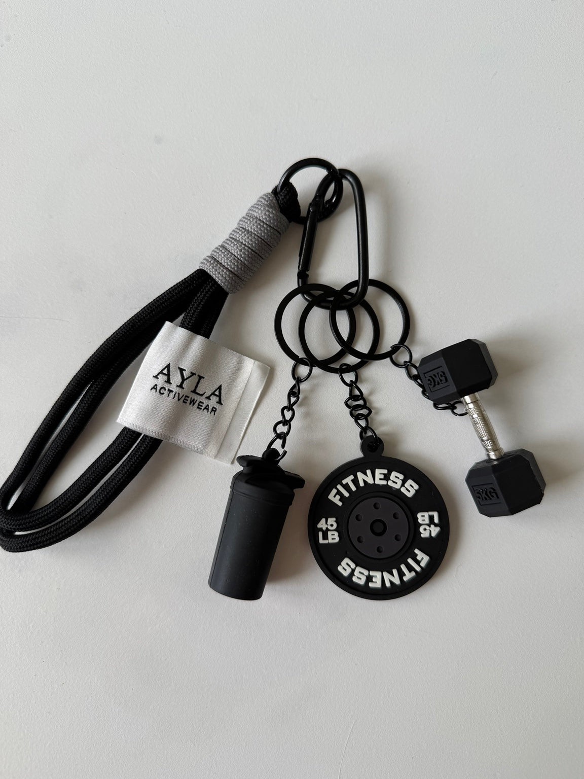 AYLA Fitness Keychain — Black