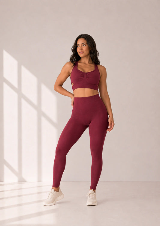 AYLA Lia Seamless Legging Set in Chumbo