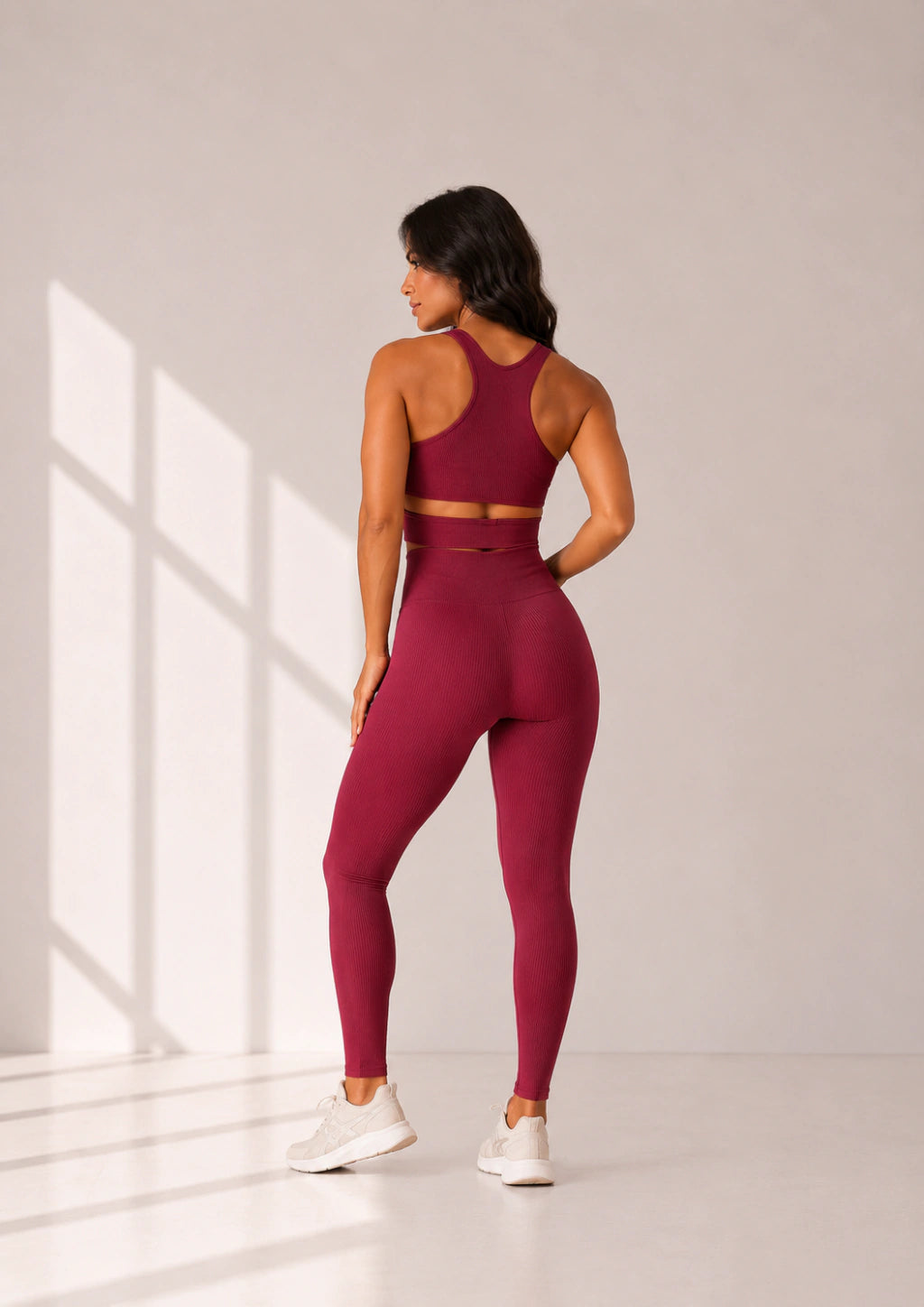 AYLA Lia Seamless Legging Set in Chumbo